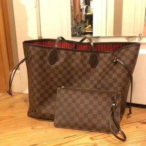 Louis Vuitton Damier Ebene Neverfull GM + pochette